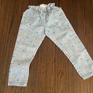 Mini Boden size 7 jeans with heart pockets.
